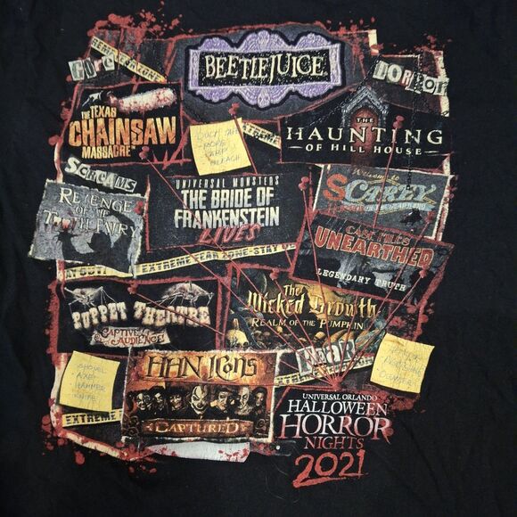 Universal Studios Halloween Horror Nights 2021 Mens L T Shirt Black Short Sleeve - Picture 3 of 7